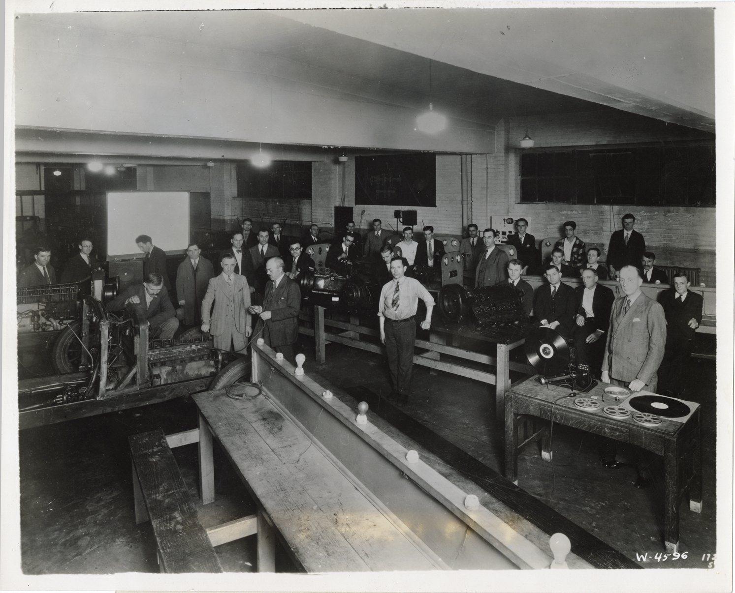Students in experimental laboratory, McSweeney Trade School