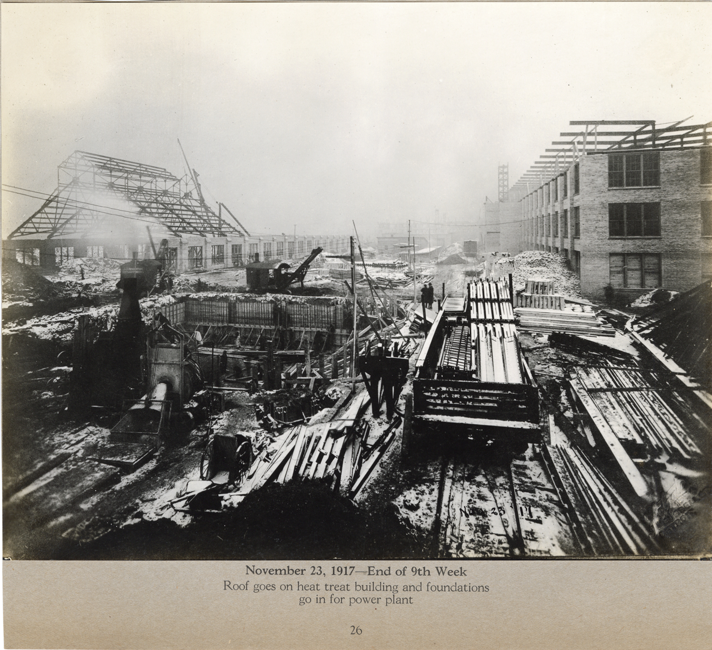 Roof construction for heat treat building, Lincoln Motor Company factory