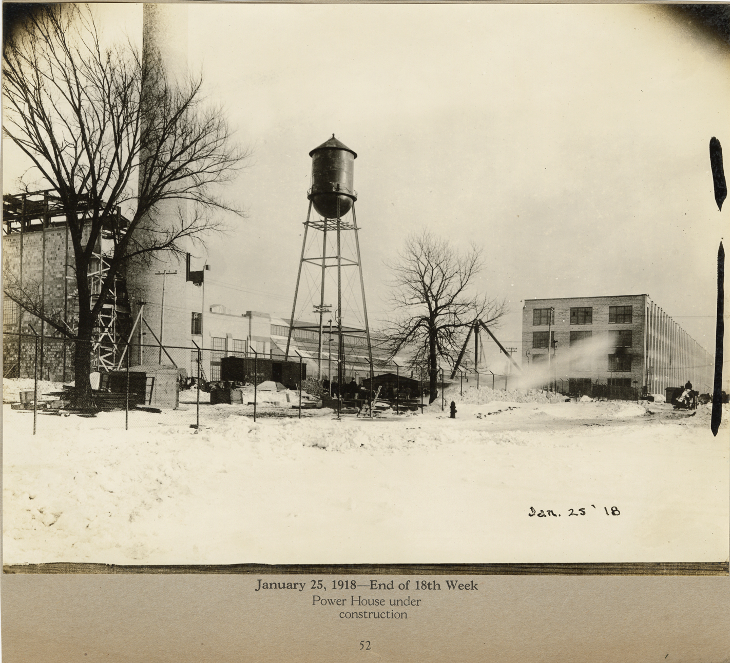 Power house during construction, Lincoln Motor Company factory
