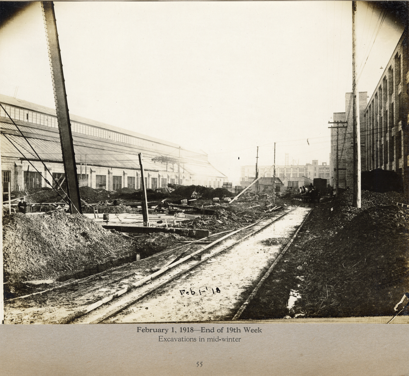 Excavation, Lincoln Motor Company factory during construction