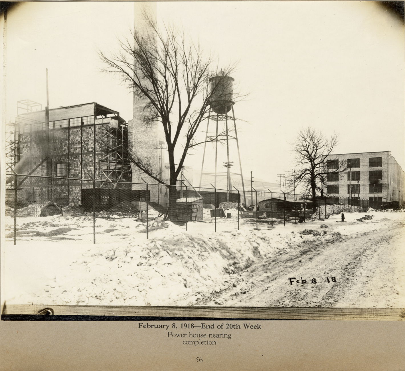Power house during construction, Lincoln Motor Company factory