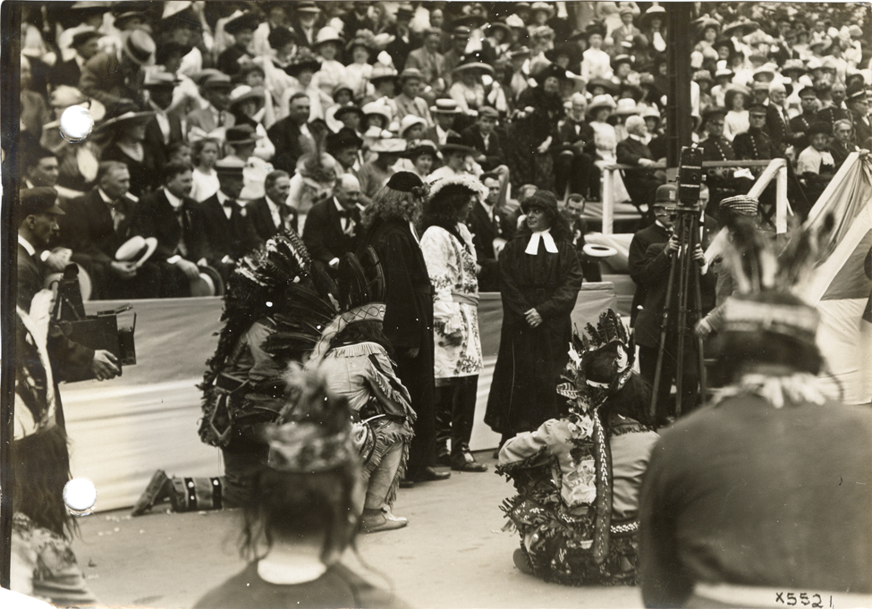 Cadillac landing reenactment, 1912 Cadillaqua