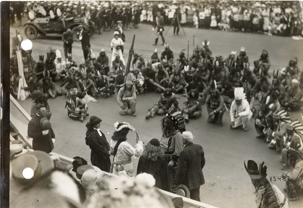 Cadillac landing reenactment, 1912 Cadillaqua