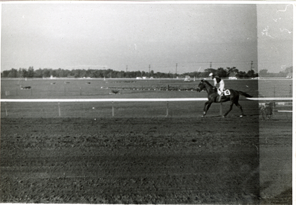 Jockey riding horse, Hazel Park Raceway