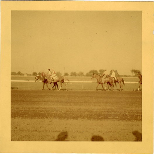Jockey Gordon McCrosky on horse "Cedric," Hazel Park Raceway