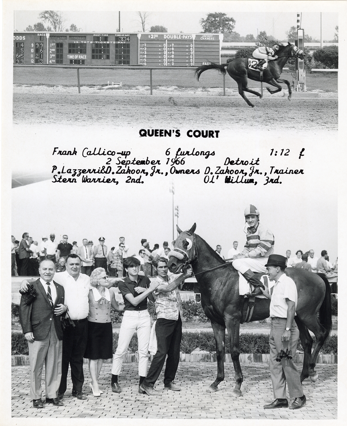 Queen's Court, racehorse, Detroit Race Course