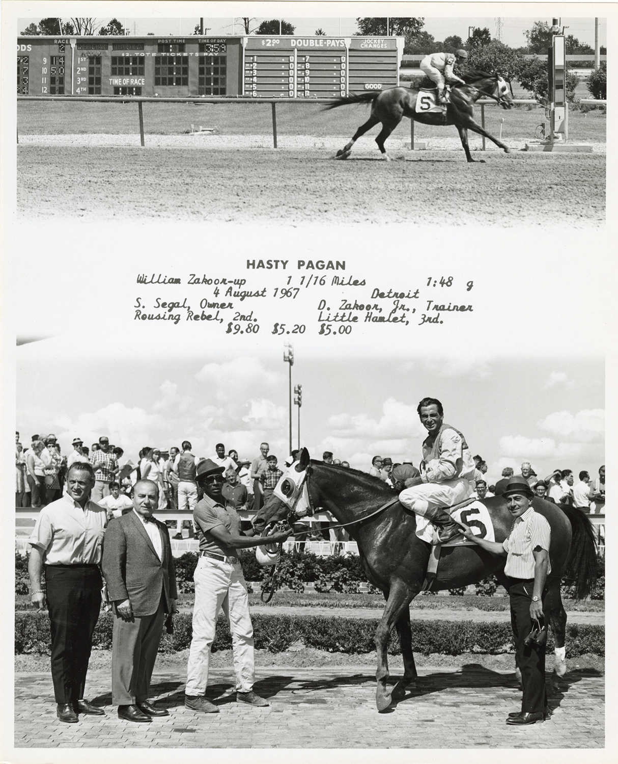 Hasty Pagan, racehorse, Detroit Race Course