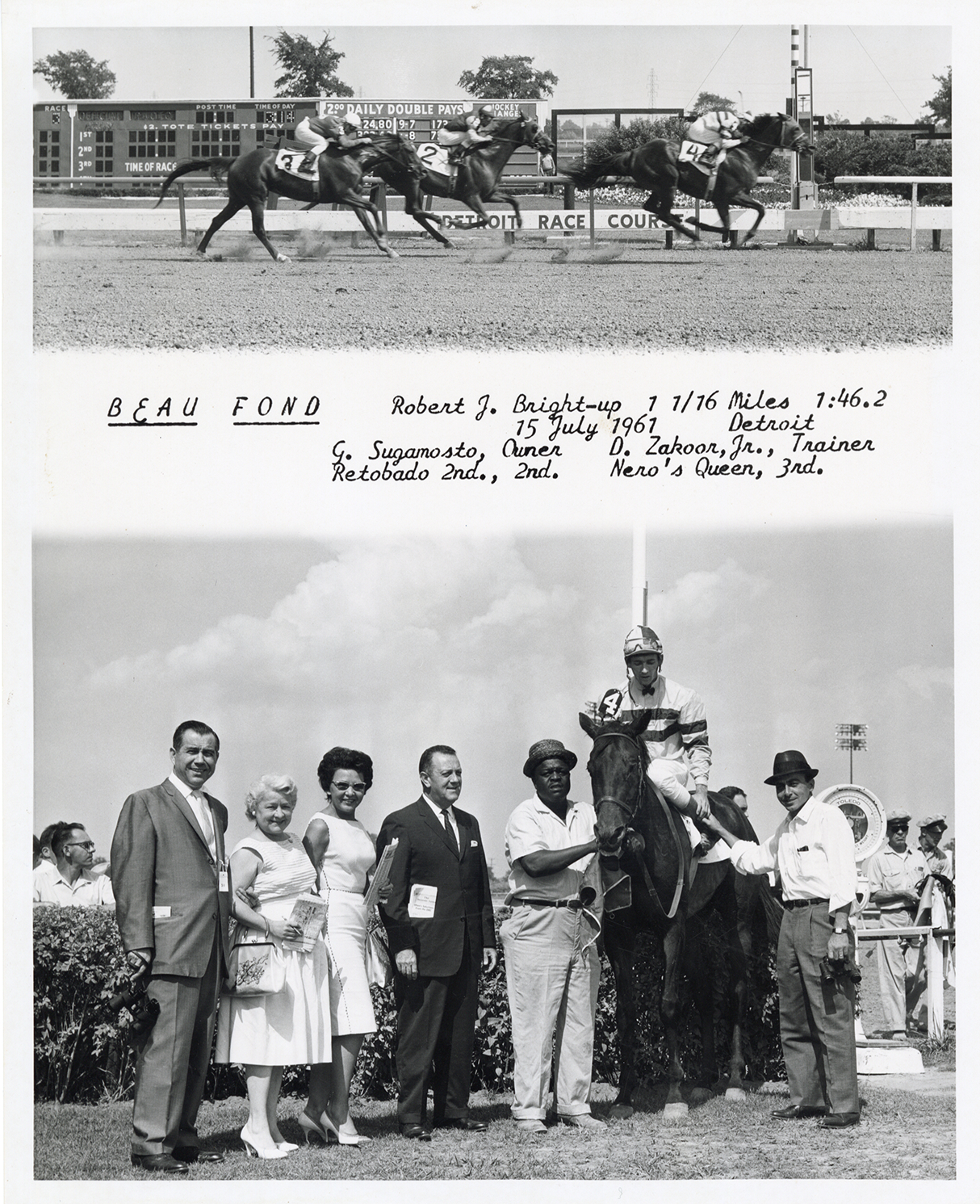 Beau Fond, racehorse, Detroit Race Course