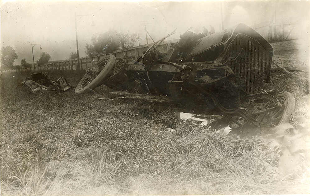 Damaged Lozier racecar