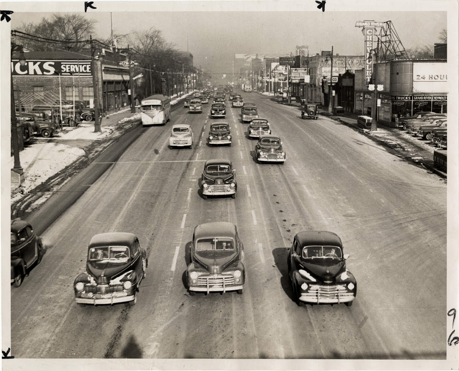 Automobiles traveling on Grand River Avenue DPL DAMS